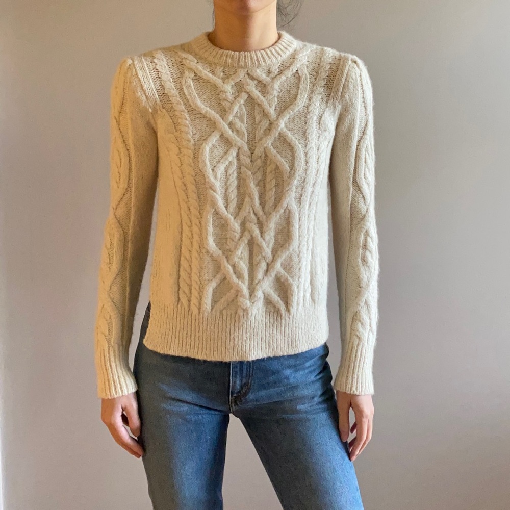 Isabel Marant gayle alpaca cable knit sweater ecru cream white - Picture 10 of 13
